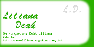 liliana deak business card