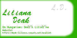 liliana deak business card
